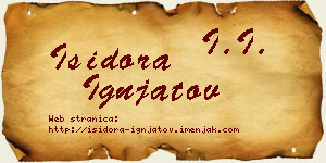 Isidora Ignjatov vizit kartica
